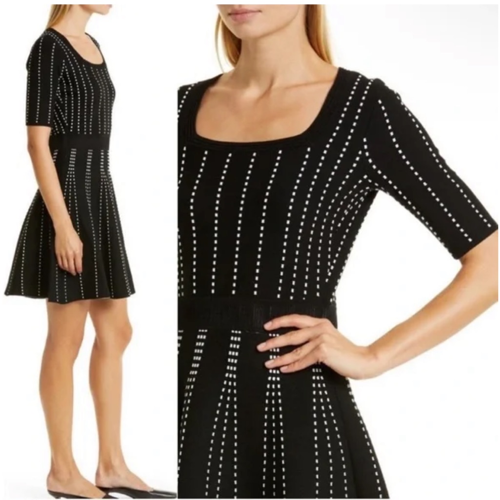 Club Monaco Teddiko Detail Fit And Flare Sweater Dress Size Large